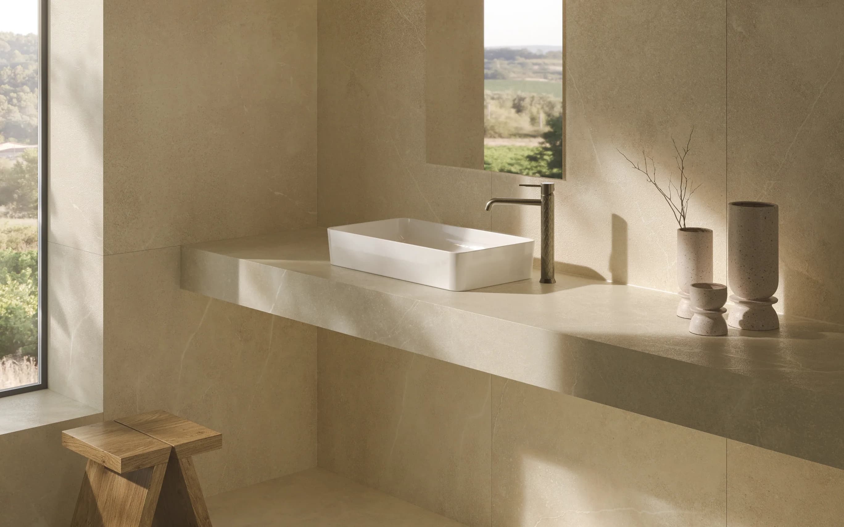 Lavabo sobre encimera con grifería ramonsoler