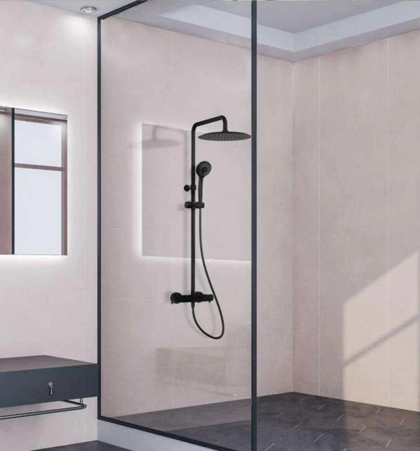 Blautherm matt black columns