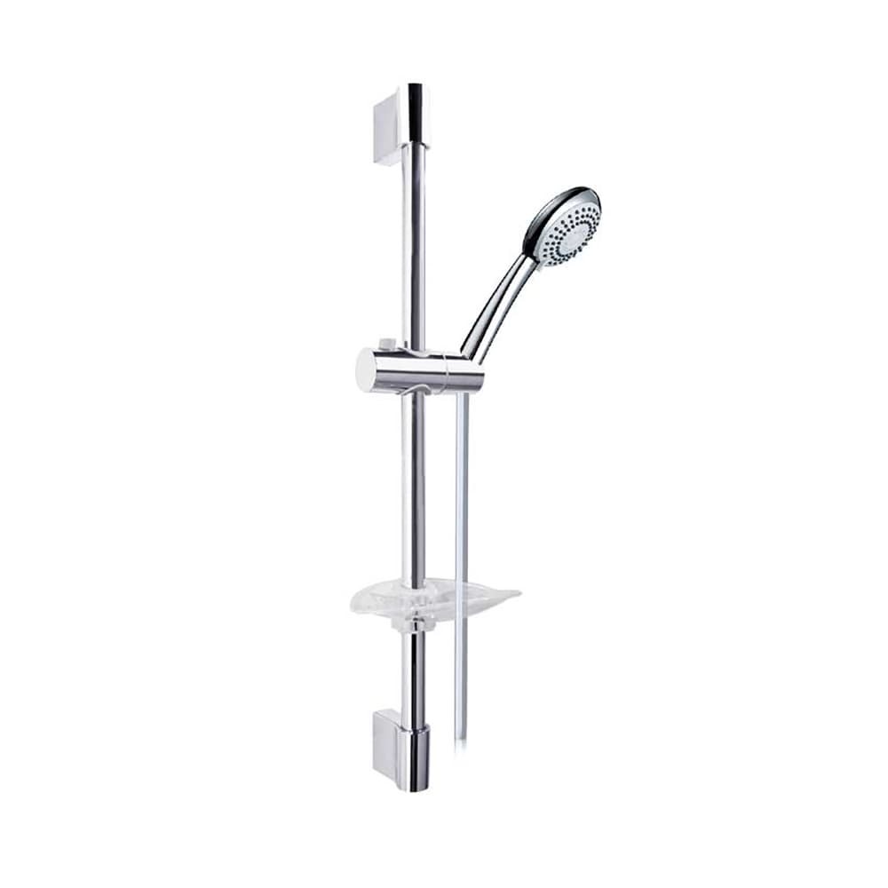 Hidroterapia, barra de ducha Polo de metal con ducha de mano 3 posicones Ø90mm y flexo, Cromo