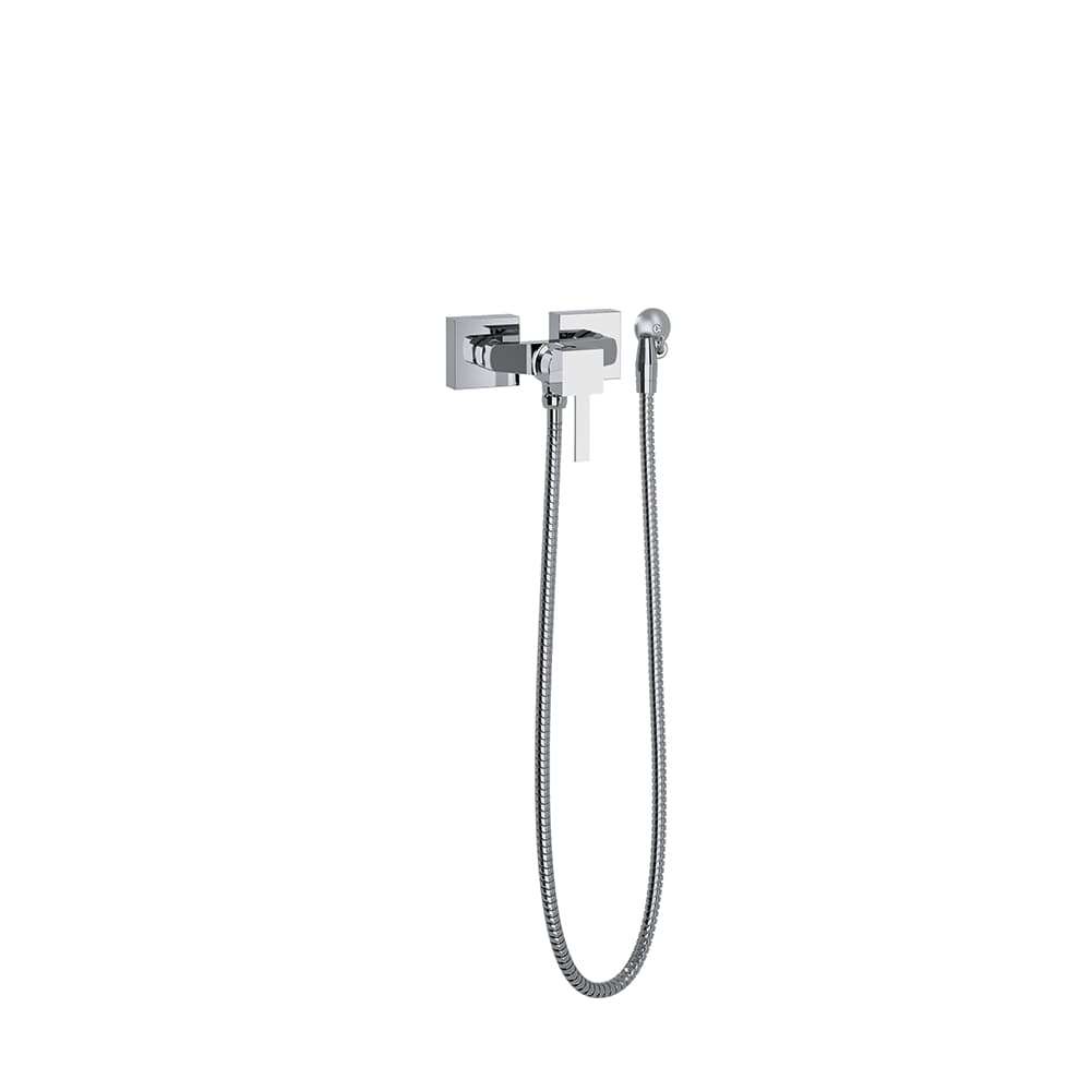 Wc, aixeta monocomandament de paret per a Kuatro 110 mm amb accessoris, Crom
