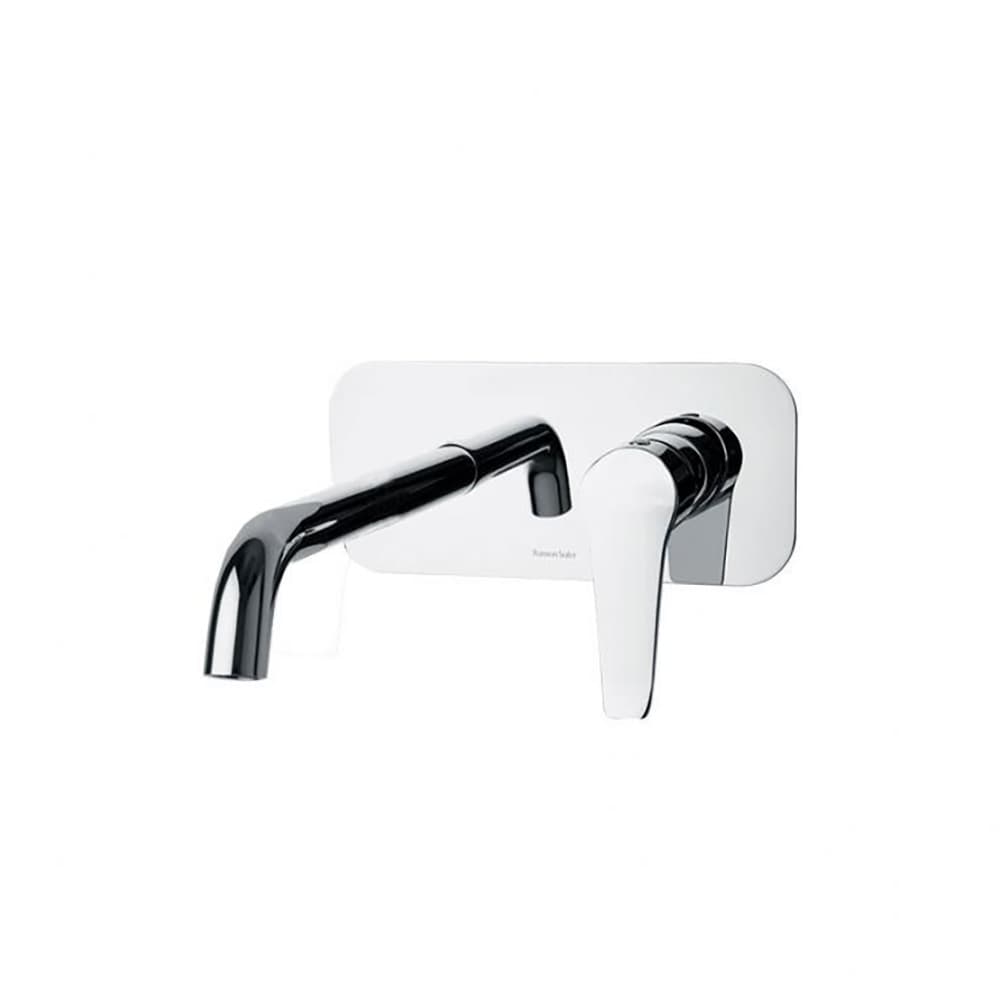 Ypsilon plus, aixeta monocomandament de lavabo encastada de paret amb placa i broc 24cm, Crom