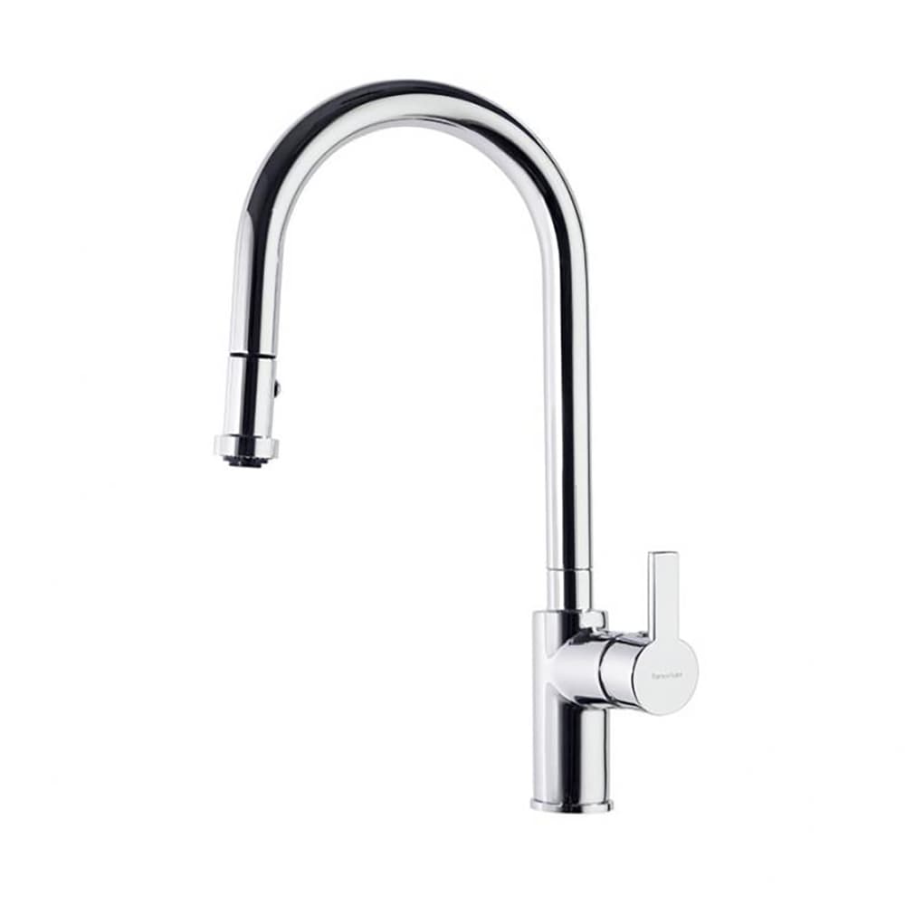 Rs-q, fregadero de cocina de caño de cisne extraible con ducha en ABS de 2 jets, Cromo