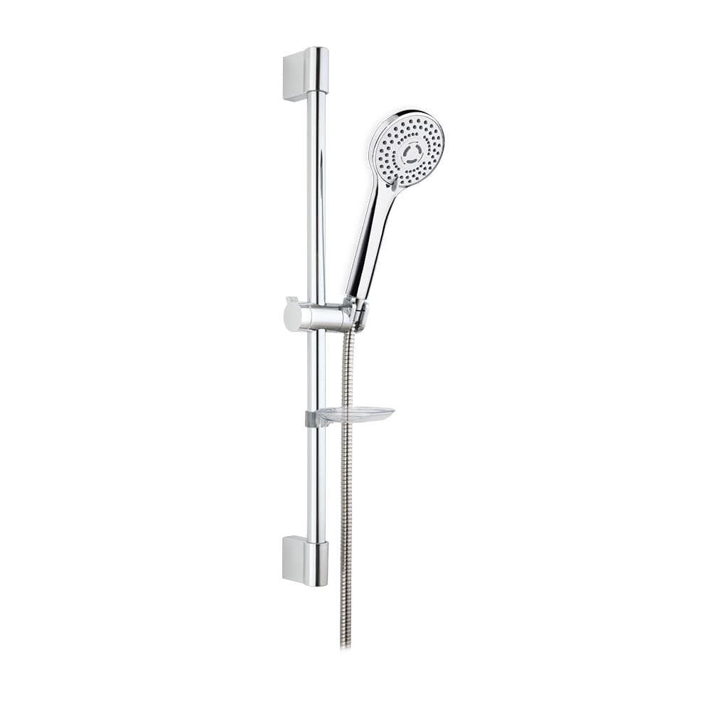 Hidroterapia, barra de ducha Polo de metal con ducha de mano 3 posicones Ø100mm y flexo, Cromo