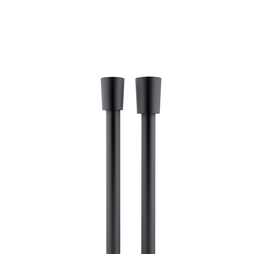 Hidroterapia, flexo de 1,75m con conexiones G1/2"–G1/2" y sistema antitwist, Negro mate