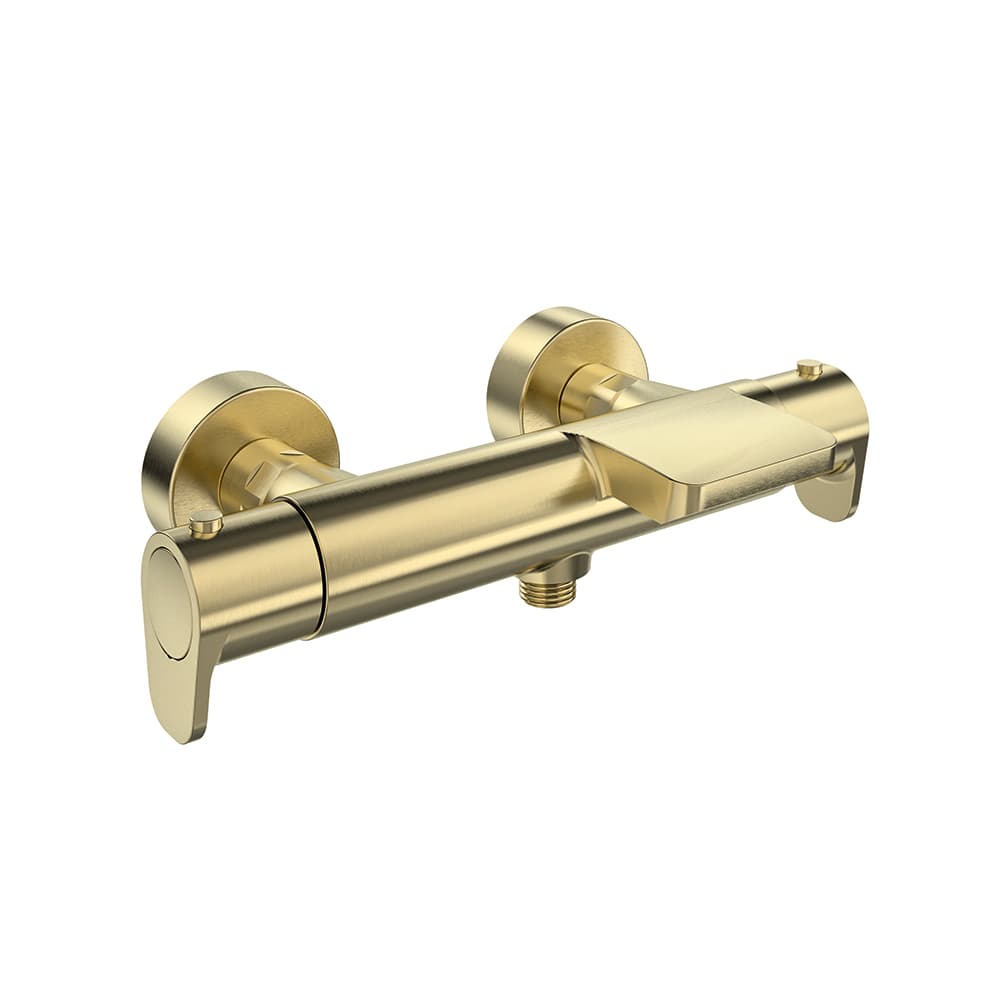 Alexia, termostático de baño-ducha salida cascada, Oro cepillado