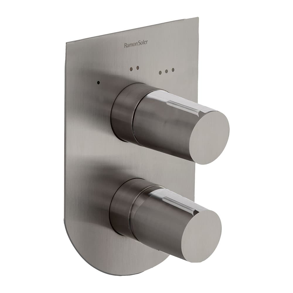 Tzar, Unterputz-Einhebelmischer aus Metall für Wanne und Brause, 3 Wege, mit Ultraslim-Abdeckplatte, Nickel gebürstet