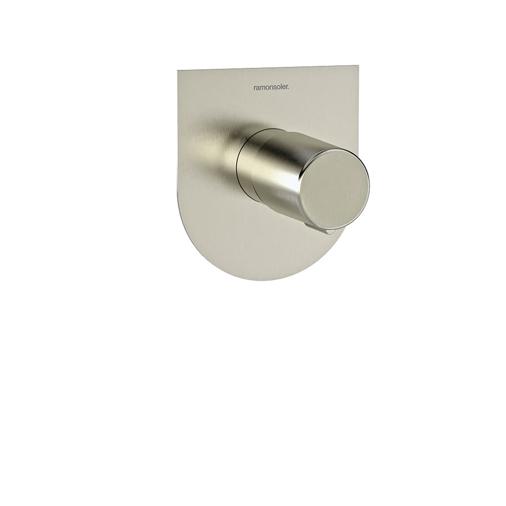 Tzar, aixeta monocomandament de dutxa encastada metàl·lica d'1 via amb placa ultraslim, Níquel raspallat