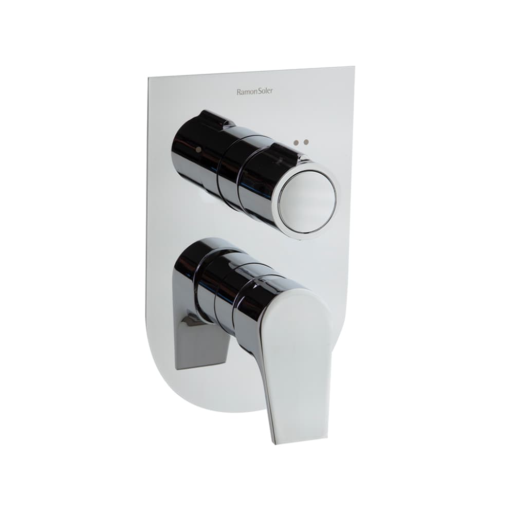Urban chic, mitigeur de douche encastré métallique 2 voies avec plaque de finition ultraslim, Chromé