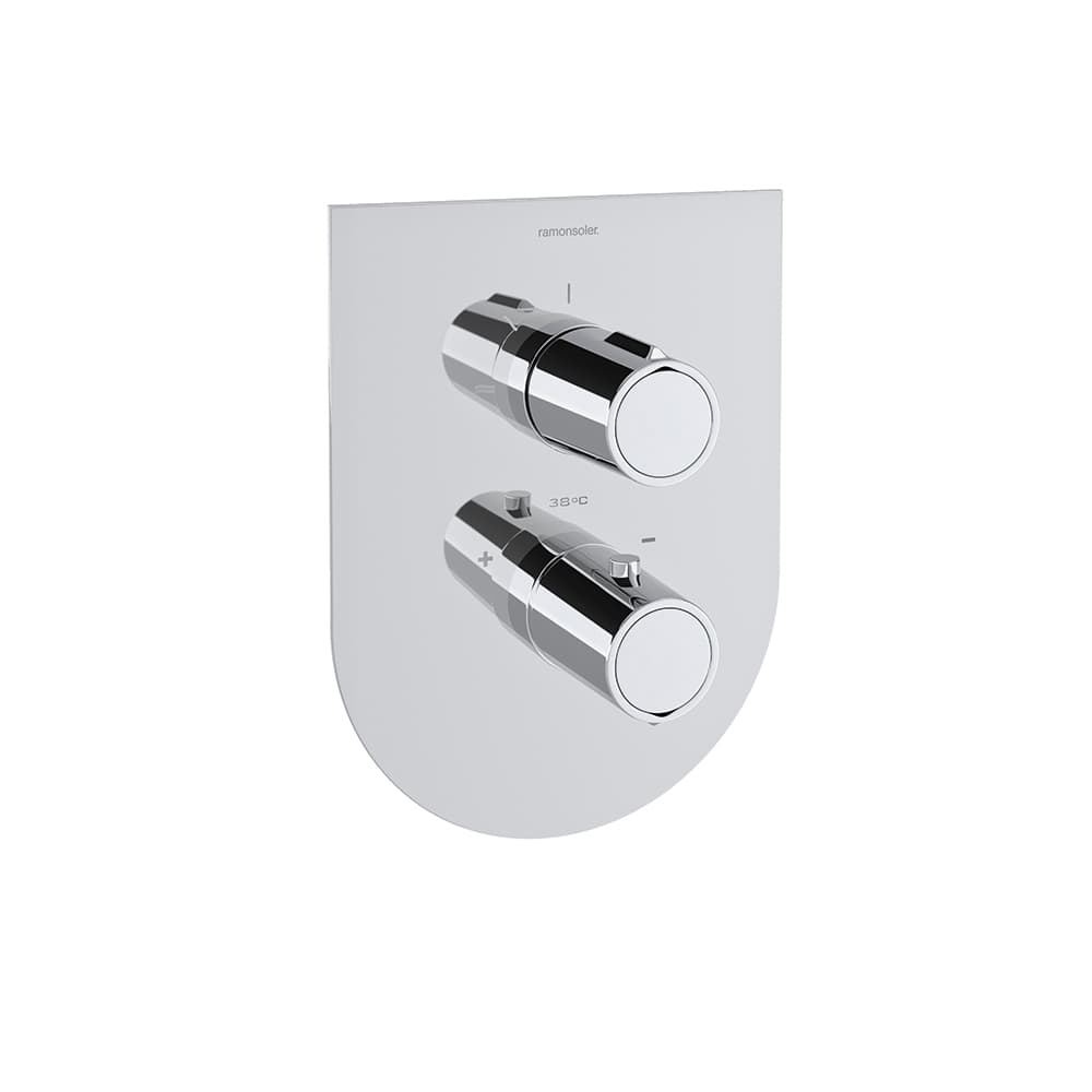 Tzar, Unterputz-Brause-Thermostat aus Metall mit 1 Weg und Ultraslim-Abdeckplatte, Chrom