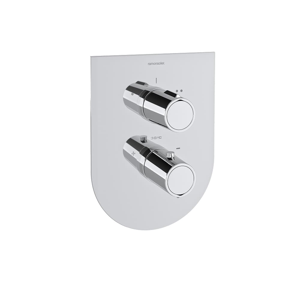 Tzar, Unterputz-Wannen- und Brause-Thermostat aus Metall mit 2 Wegen und Ultraslim-Abdeckplatte, Chrom