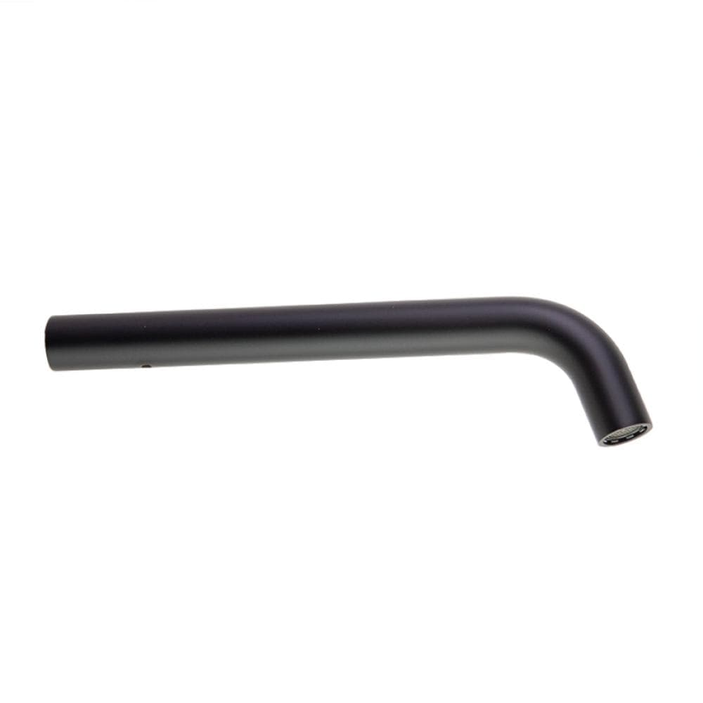 Accesorios, caño de lavabo empotrado de tubo de 24 cm, Negro mate