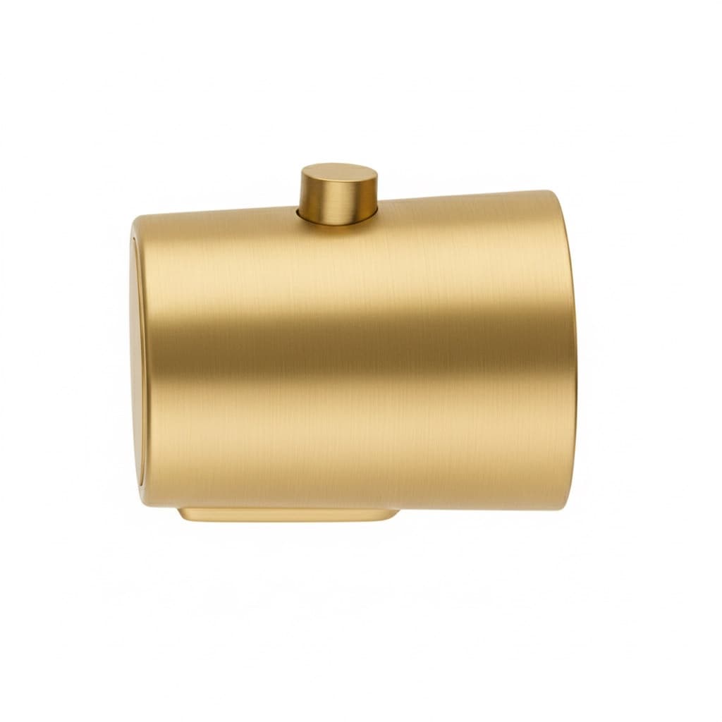 Tzar, plain handle with button for thermostatic mixer, Brushed gold