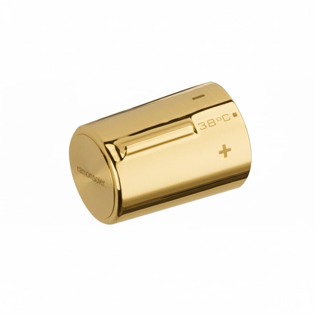Tzar, Temperaturgriff mit Taste für Thermostat, Gold gebürstet