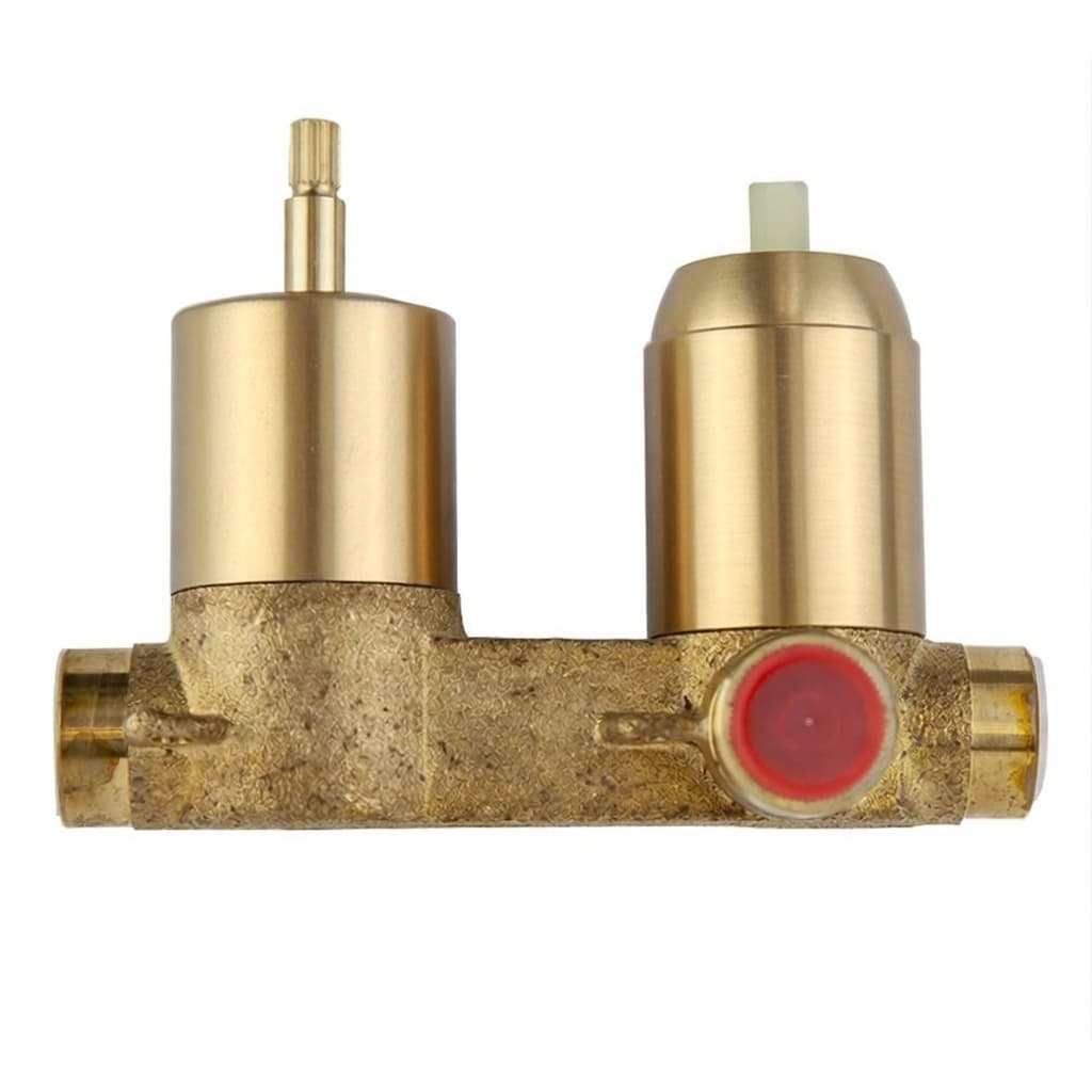 Zubehör, Unterputz-Wannenfüll- und Brausebatterie mit 2 Wegen S2, Gold gebürstet