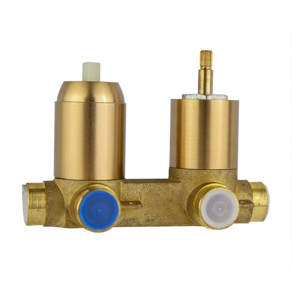 Zubehör, Unterputz-Wannenfüll- und Brausebatterie mit 3 Wegen S2, Gold gebürstet