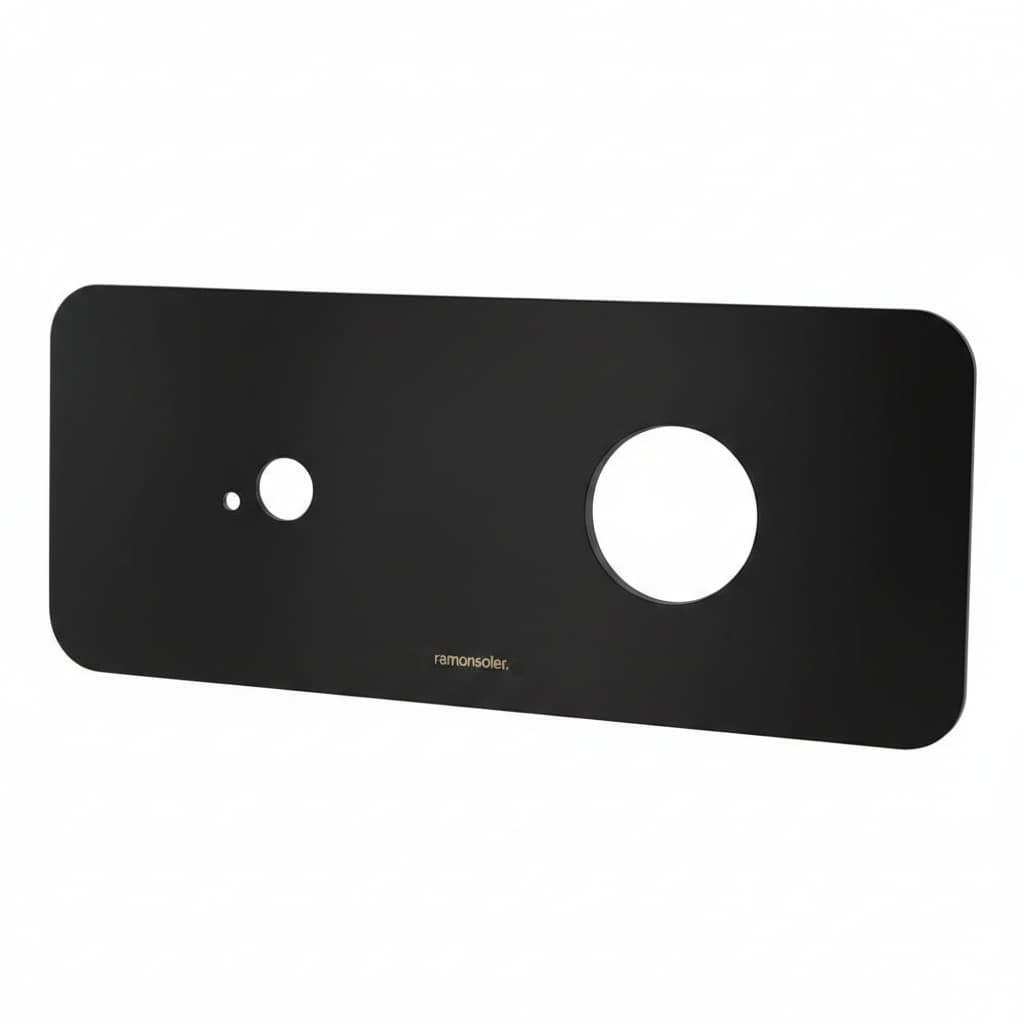 Accesorios, placa de empotrado para lavabo, Negro mate