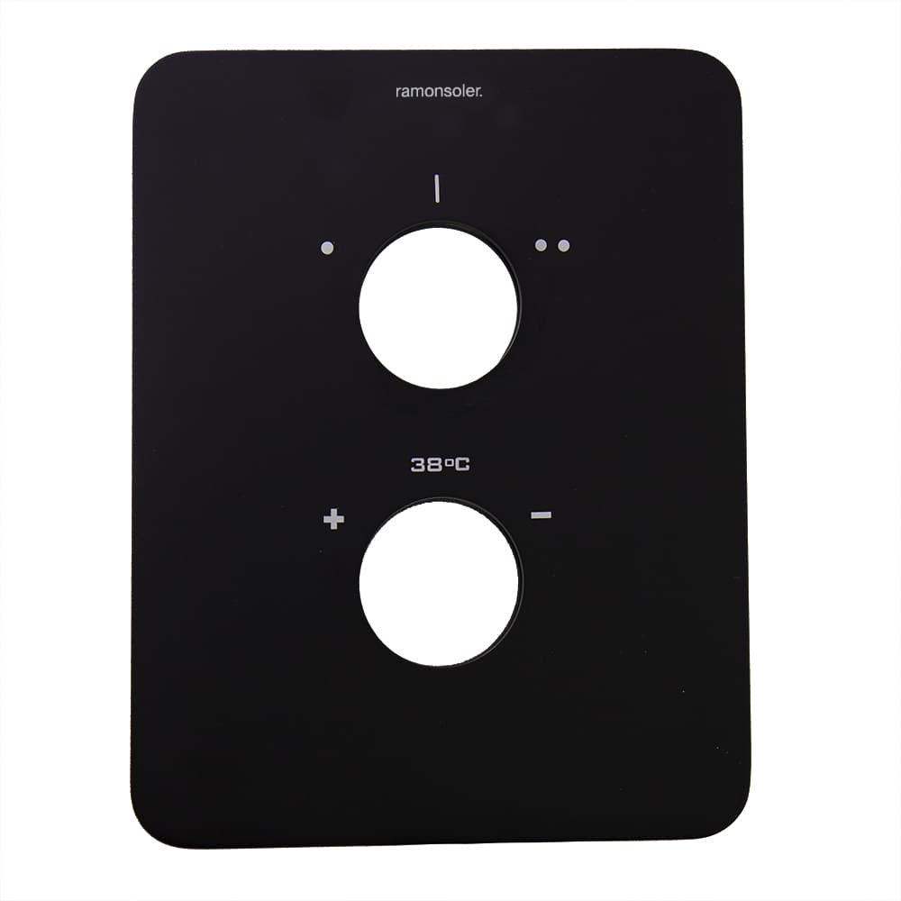 Accesorios, placa de empotrado termostático de 2 vías, Negro mate