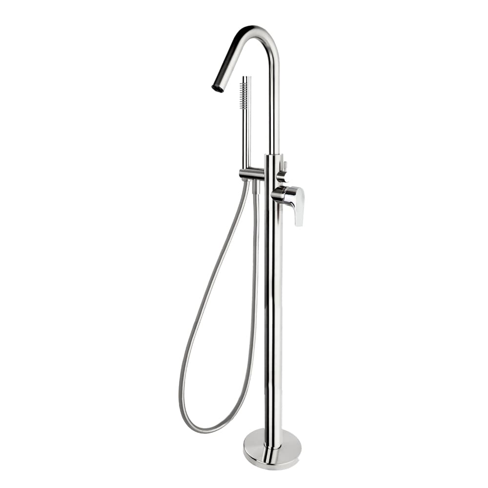 Urban chic, monomando de columna para baño, fijación Tecnobox02, con equipo de ducha, Cromo