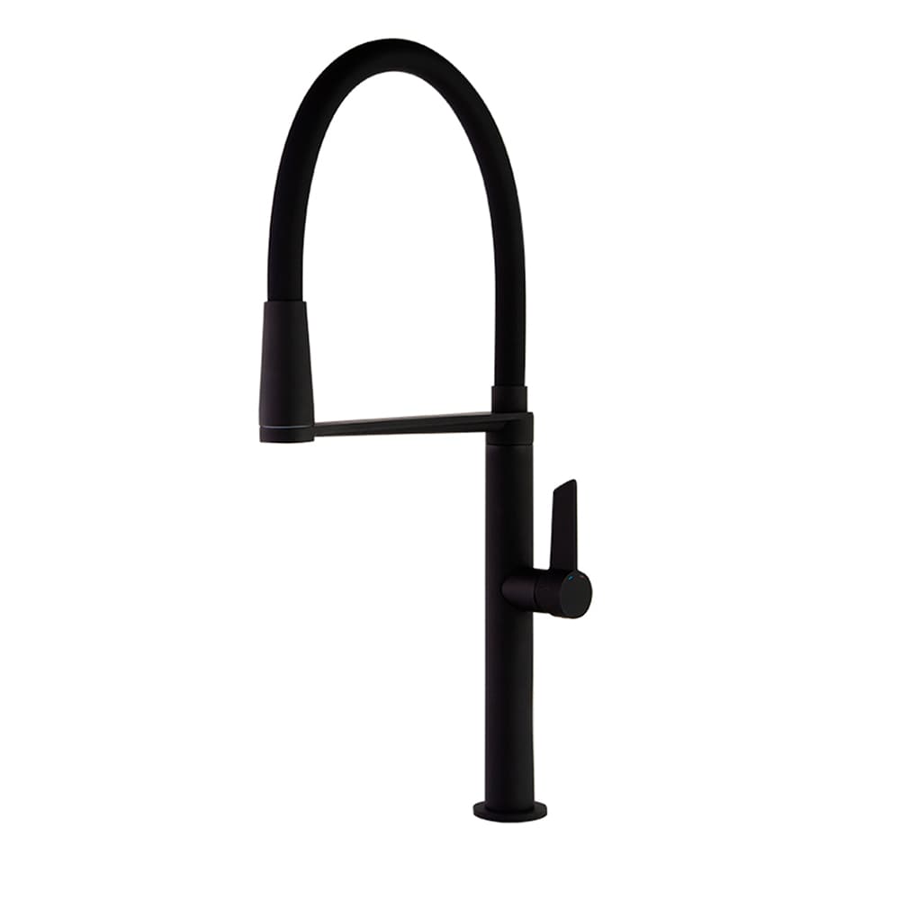 Kitchen, monomando de cocina extraíble con sistema de imanes, Negro mate