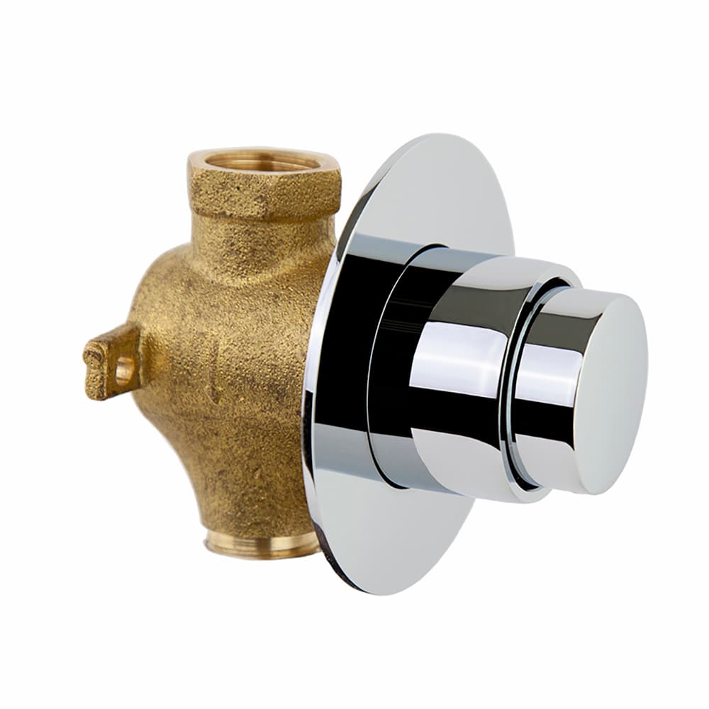 Solestop, Breeam, urinario empotrado temporizado de un agua con florón Ø80mm, Cromo