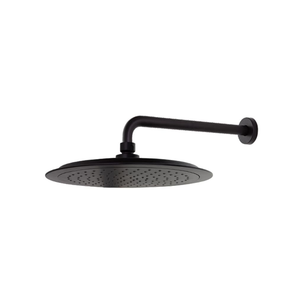 Hidroterapia, ruixador de dutxa Ø240mm de paret, Negre mat