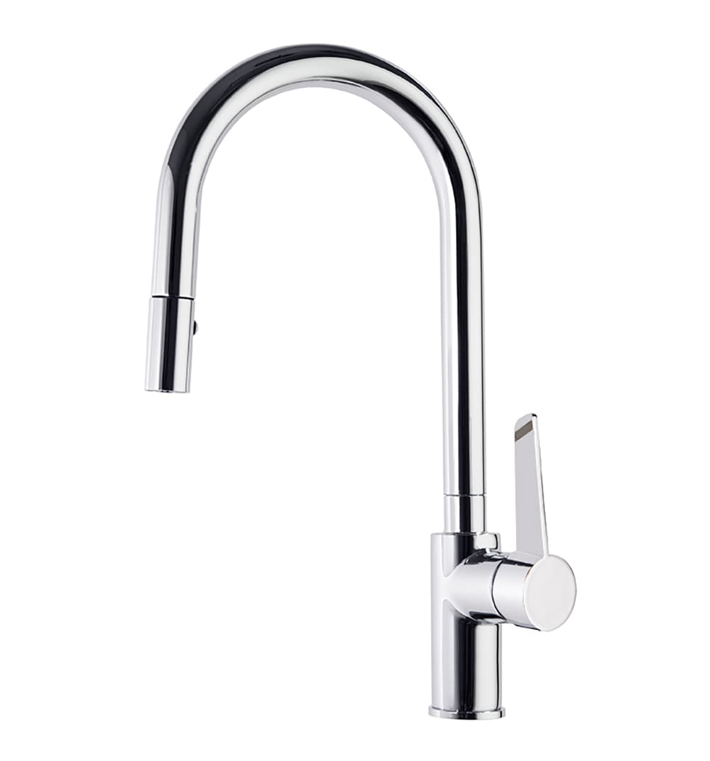 Kitchen, monomando de cocina con caño alto metálico 2 jets extraíble, Cromo