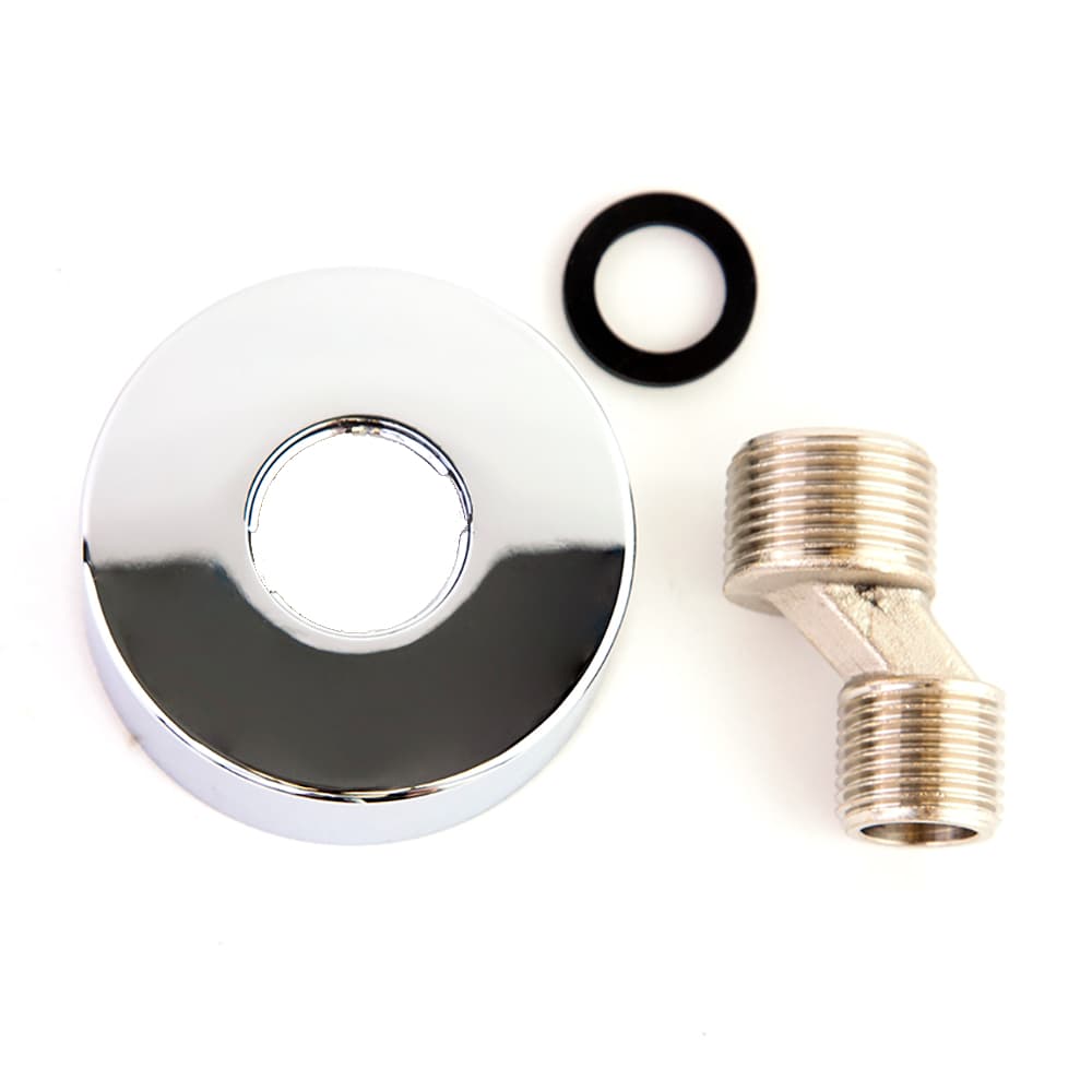 Accessoires, rosace conique avec raccord excentré standard court, Chromé