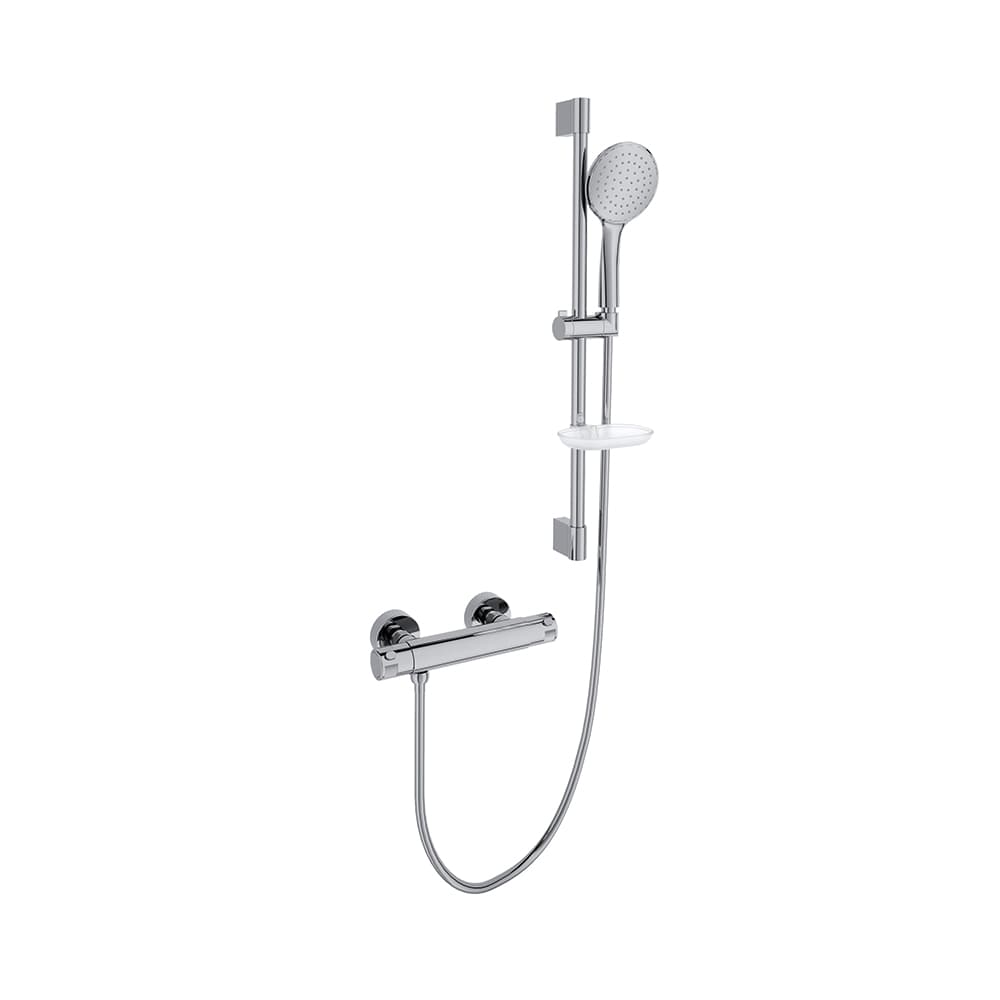 Termotech, termostático de ducha con equipo de ducha, Cromo
