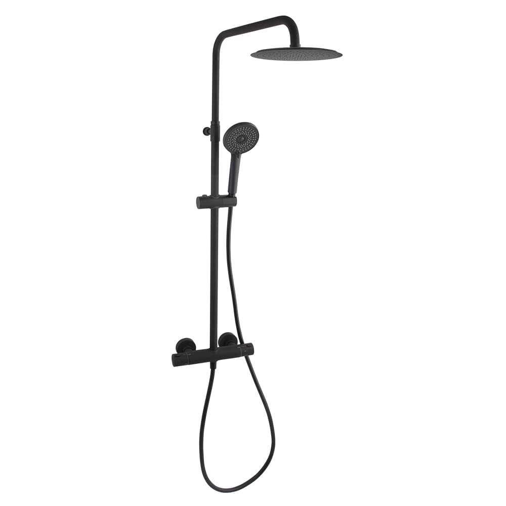 Termotech, columna telescópica, Negro mate