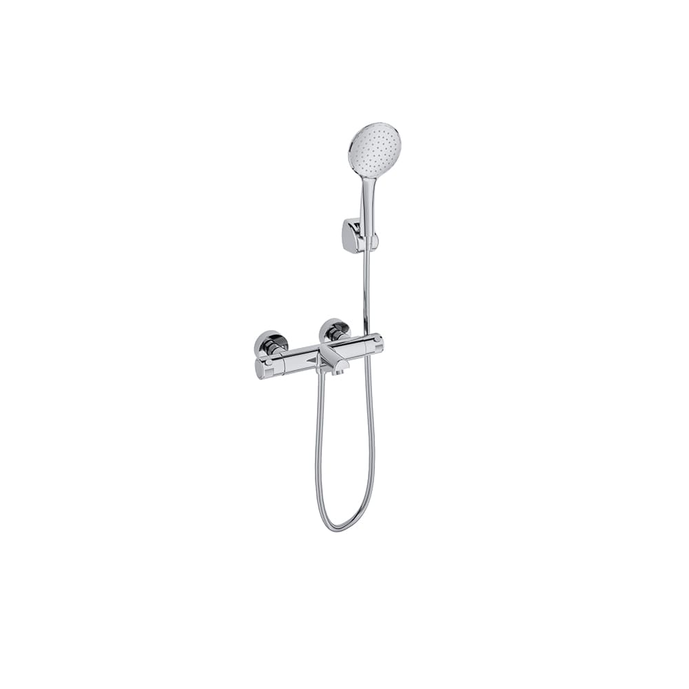 Termotech, termostático de baño-ducha con equipo de ducha, Cromo