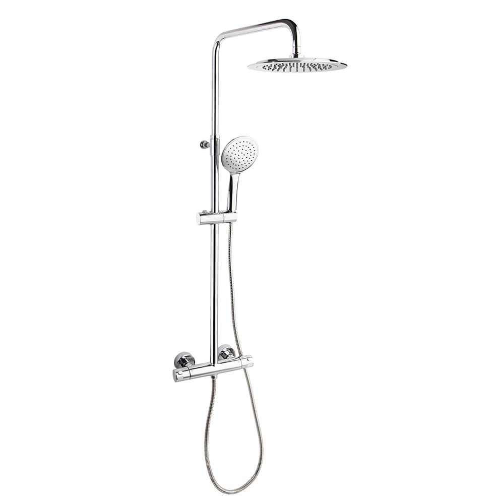 Monotech, columna de dutxa telescòpica monocontrol amb ruixador d'ABS de Ø240mm, Crom