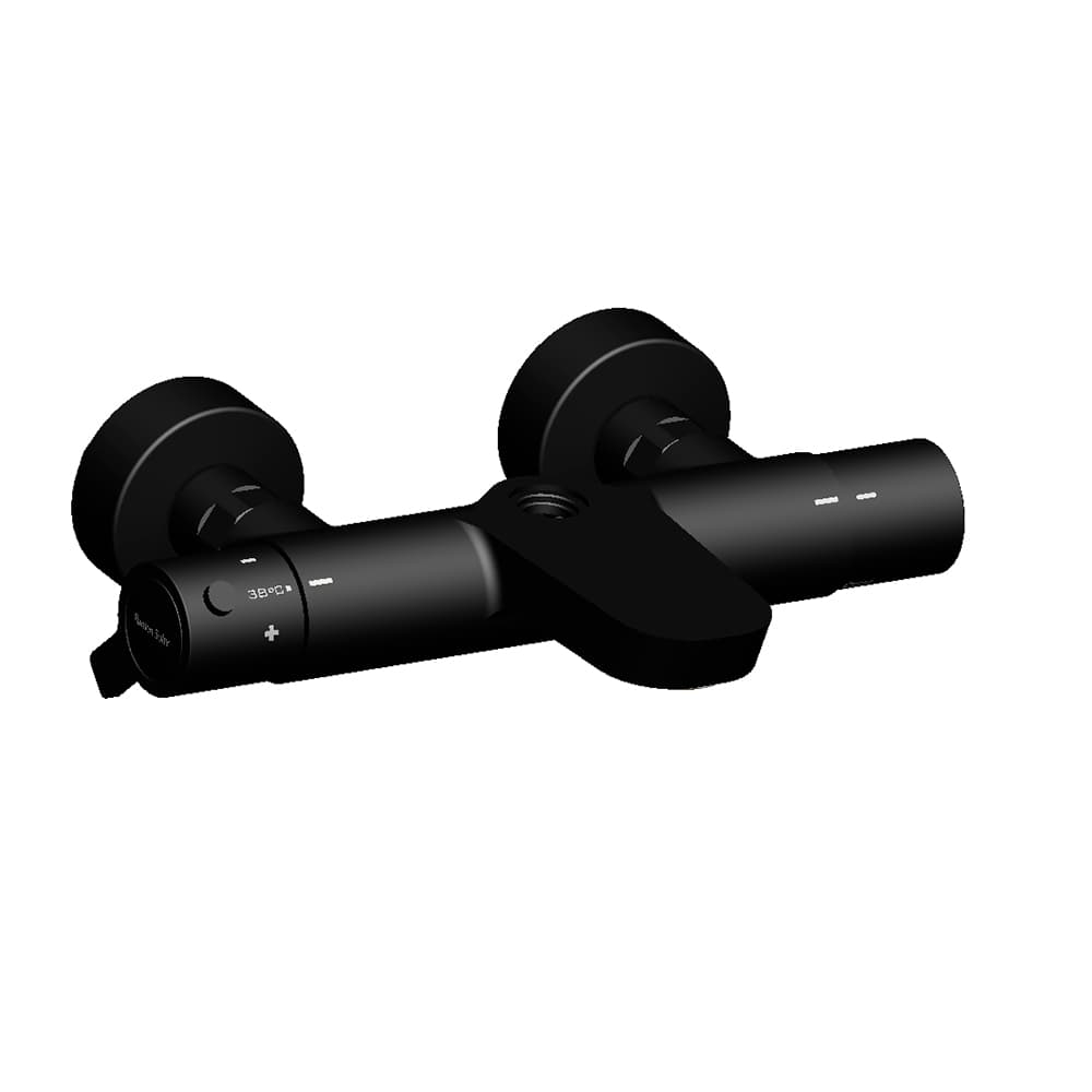 Blautherm, mitigeur thermostatique bain-douche, Noir mat