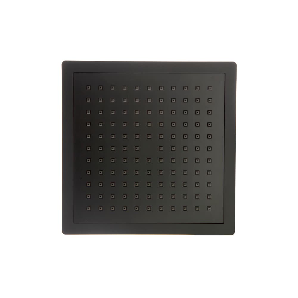 Hidroterapia, ruixador de dutxa extraplà, quadrat de 225mm, Negre mat