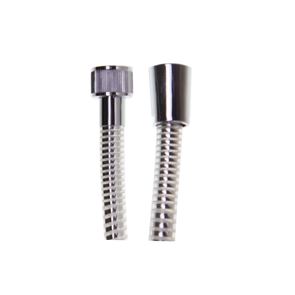 Hidroterapia, flexo de PVC espiral de 1,70 m con conexiones G1/2"–G1/2", Cromo