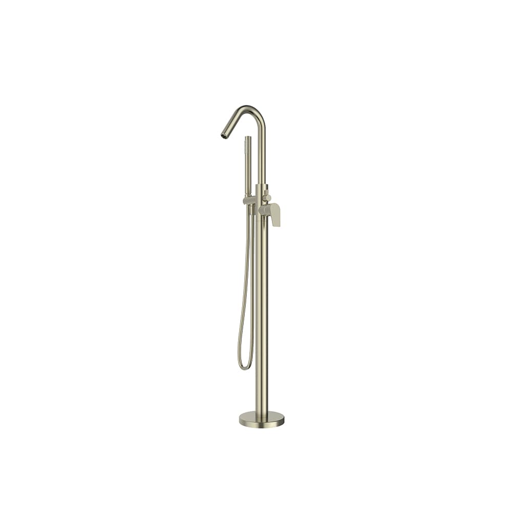 Urban chic, Breeam, columna monomando para bañera con equipo de ducha, Niquel cepillado