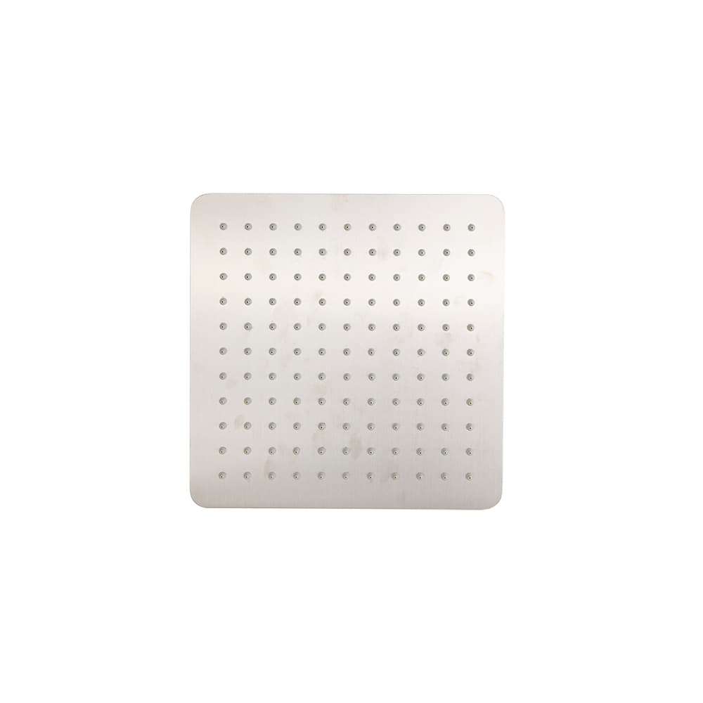 Hidroterapia, Ruixador de dutxa níquel raspallat d'acer inoxidable extraplà, quadrat de 250mm.