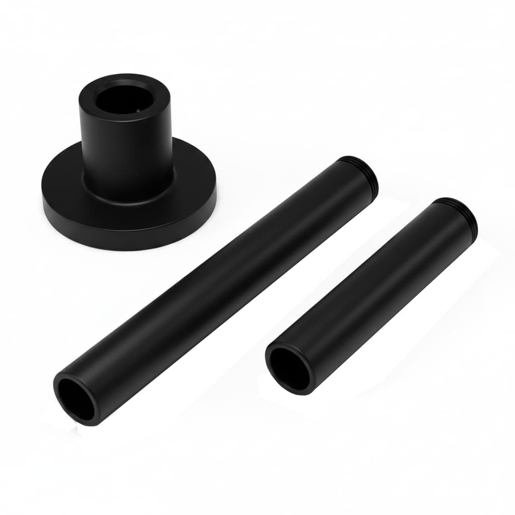 Hidroterapia, kit supporto di fissaggio a parete per tubo e deviatore da Ø24mm per DN130DNM e T100DNM, Nero opaco
