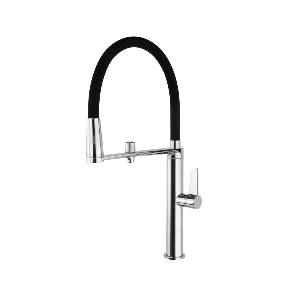 Kitchen, monomando de cocina profesional con circuito para agua purificada, Cromo