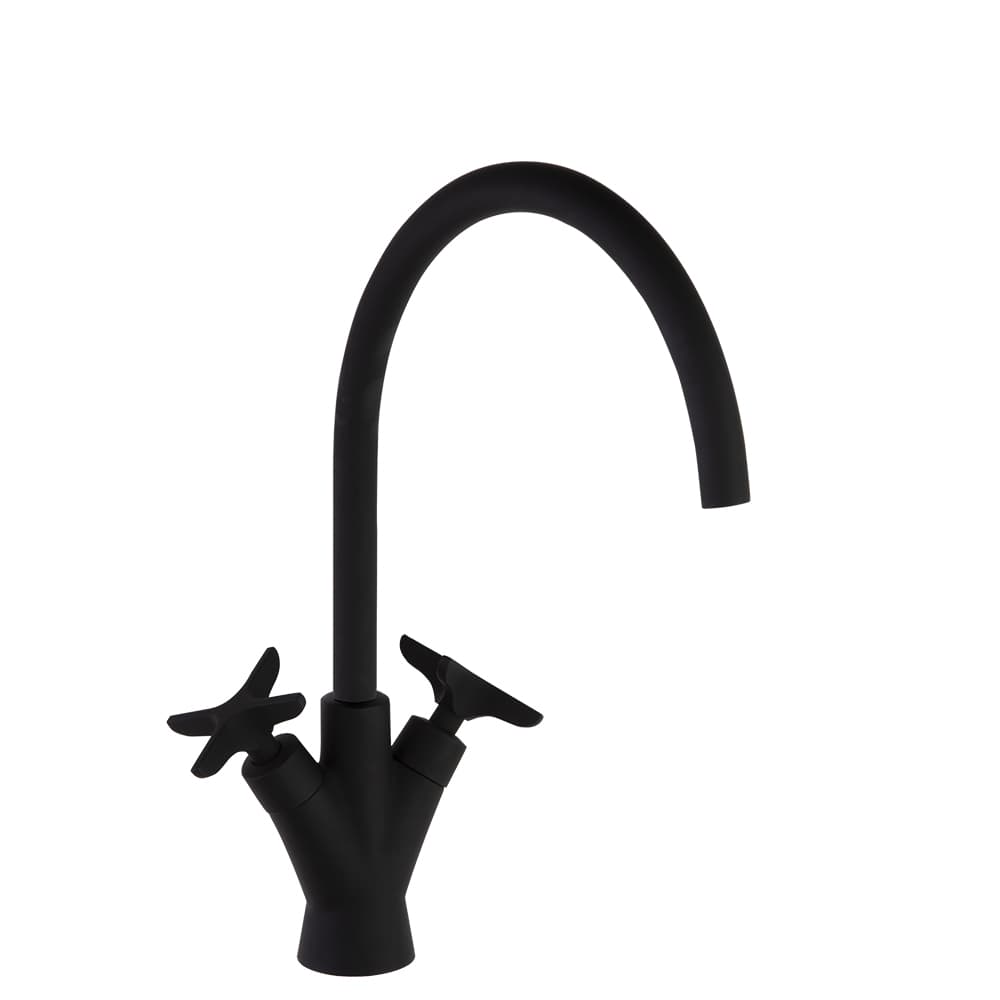 Adagio, Breeam, bimando de lavabo con caño de 170mm, Negro mate