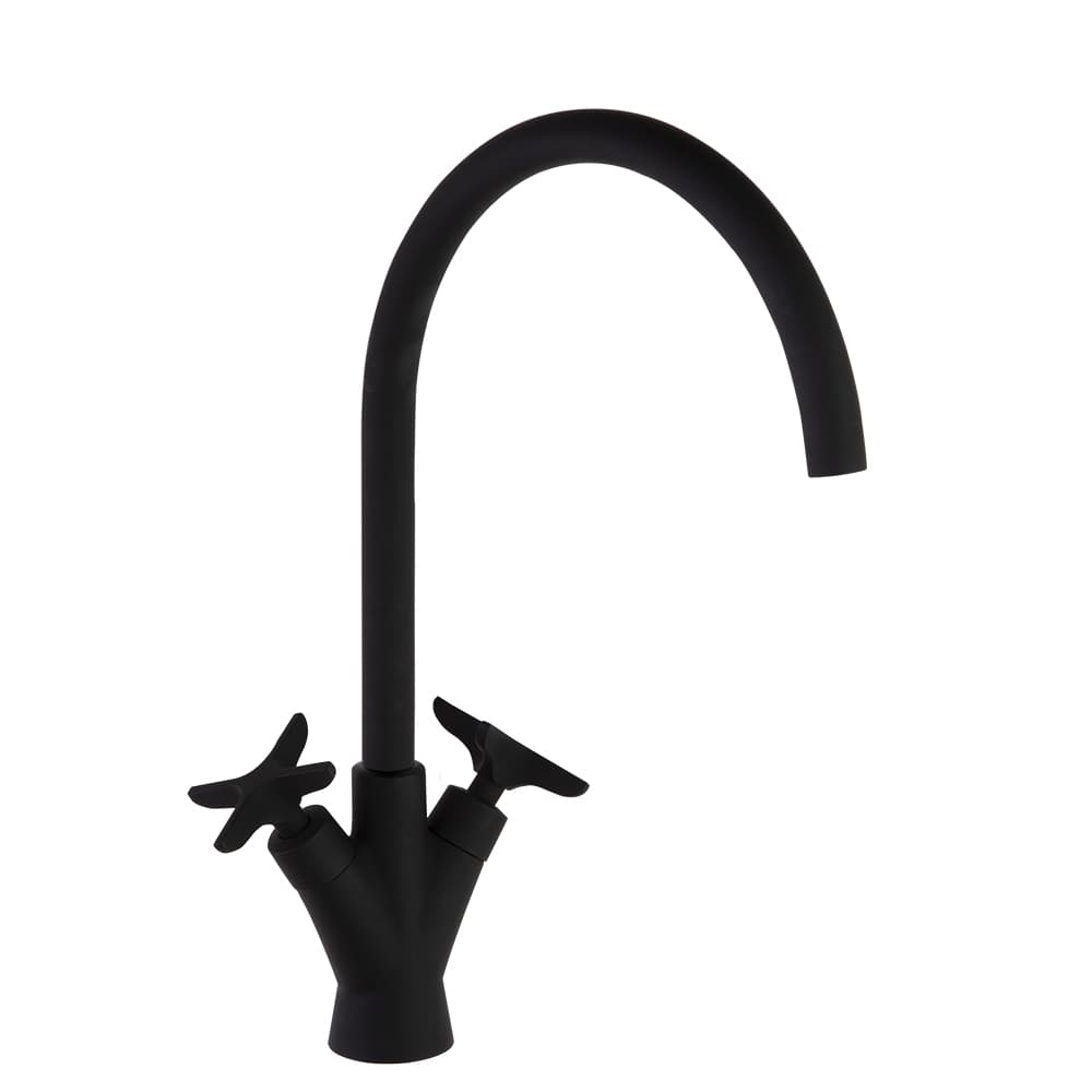 Adagio, Breeam, bimando de lavabo con caño de 190mm, Negro mate