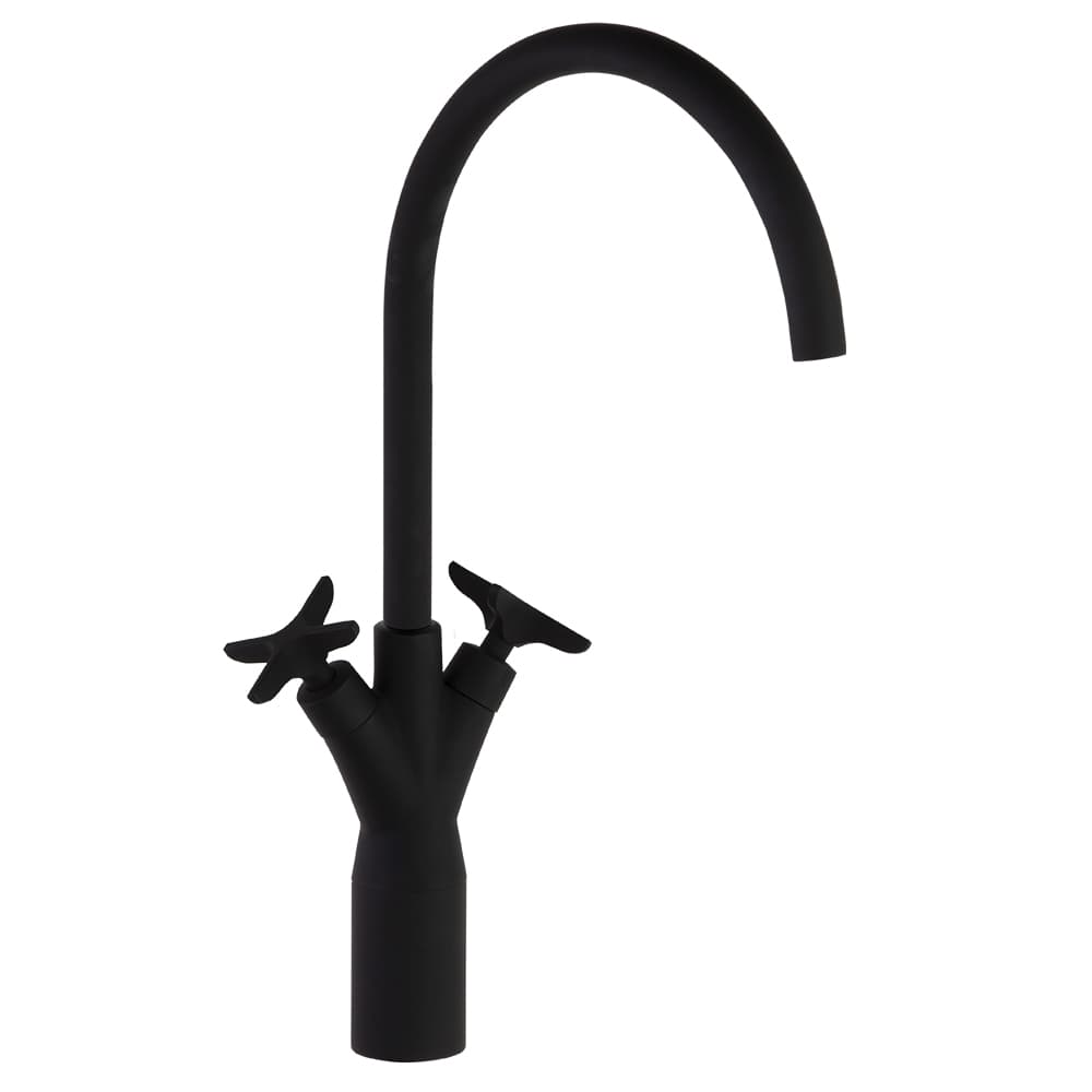 Adagio, Breeam, bimando de lavabo alto con caño de 190mm, Negro mate