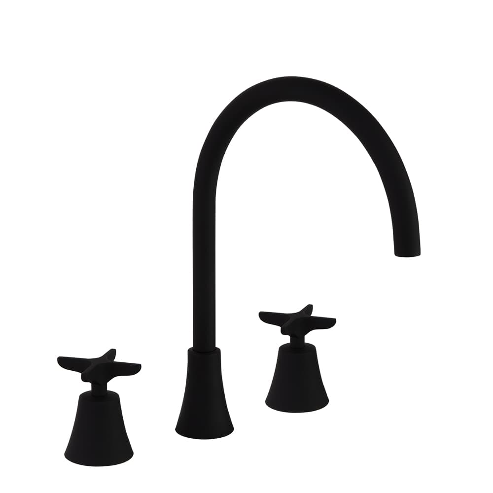 Adagio, Breeam, volante en forma de cruz neutro solo para ducha termostática empotrada, Negro mate