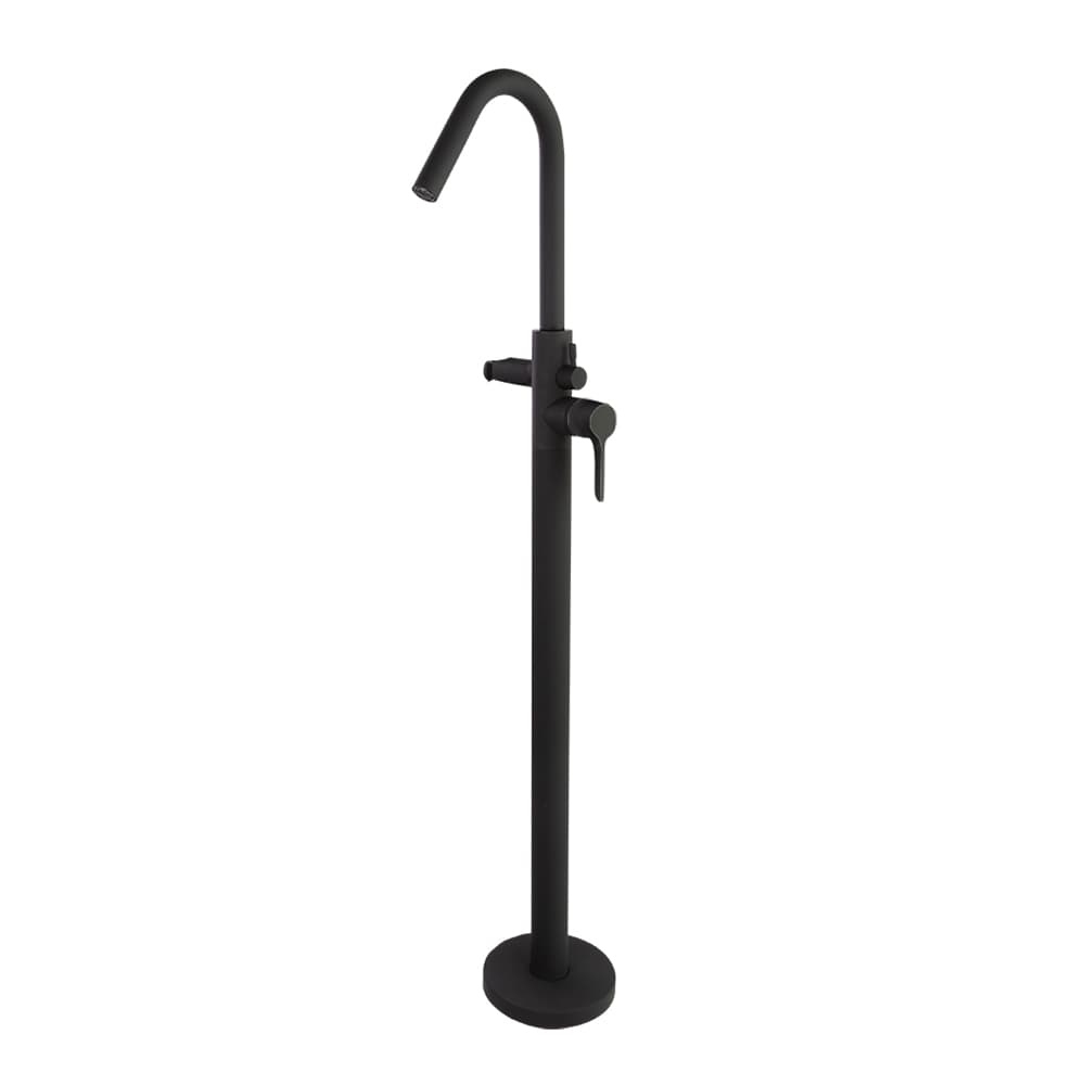 Adagio, monomando de lavabo base-columna, Negro mate