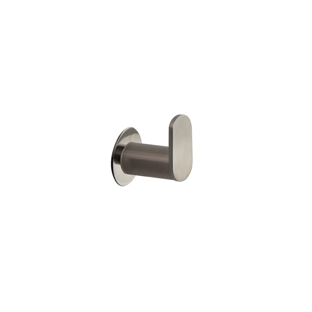Ergos, bathroom robe hook with dual installation system, Brushed stainless steel