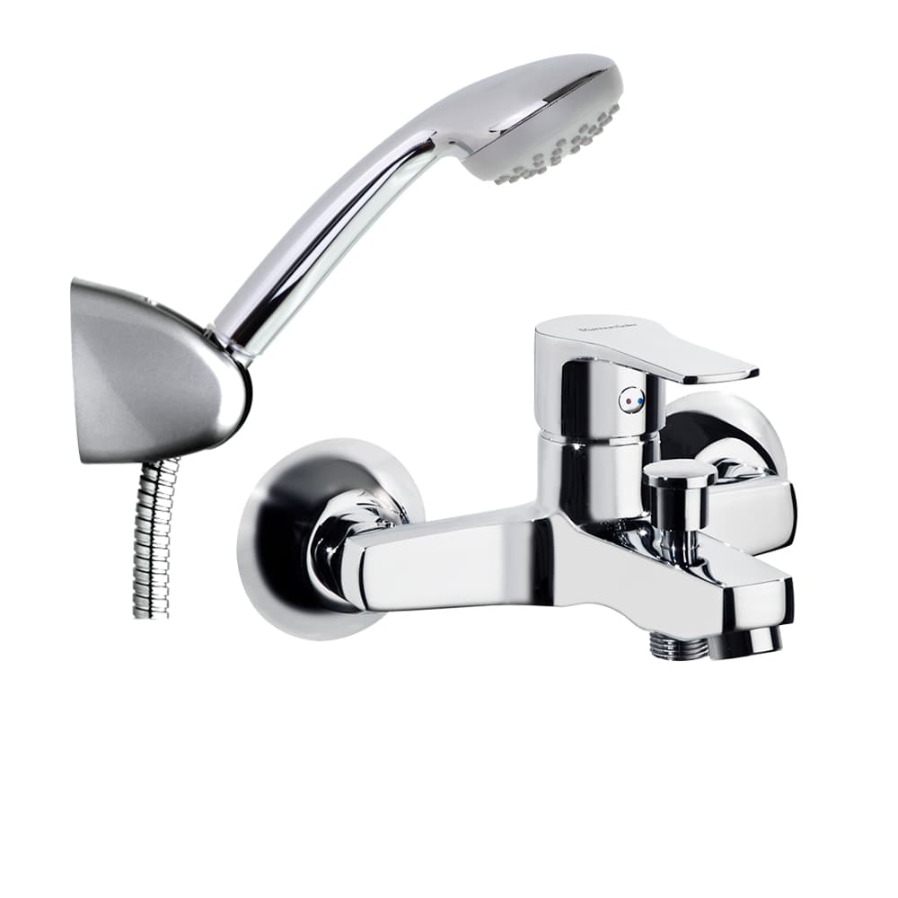 Titanium, conjunto monomando de baño-ducha con equipo de ducha, Cromo