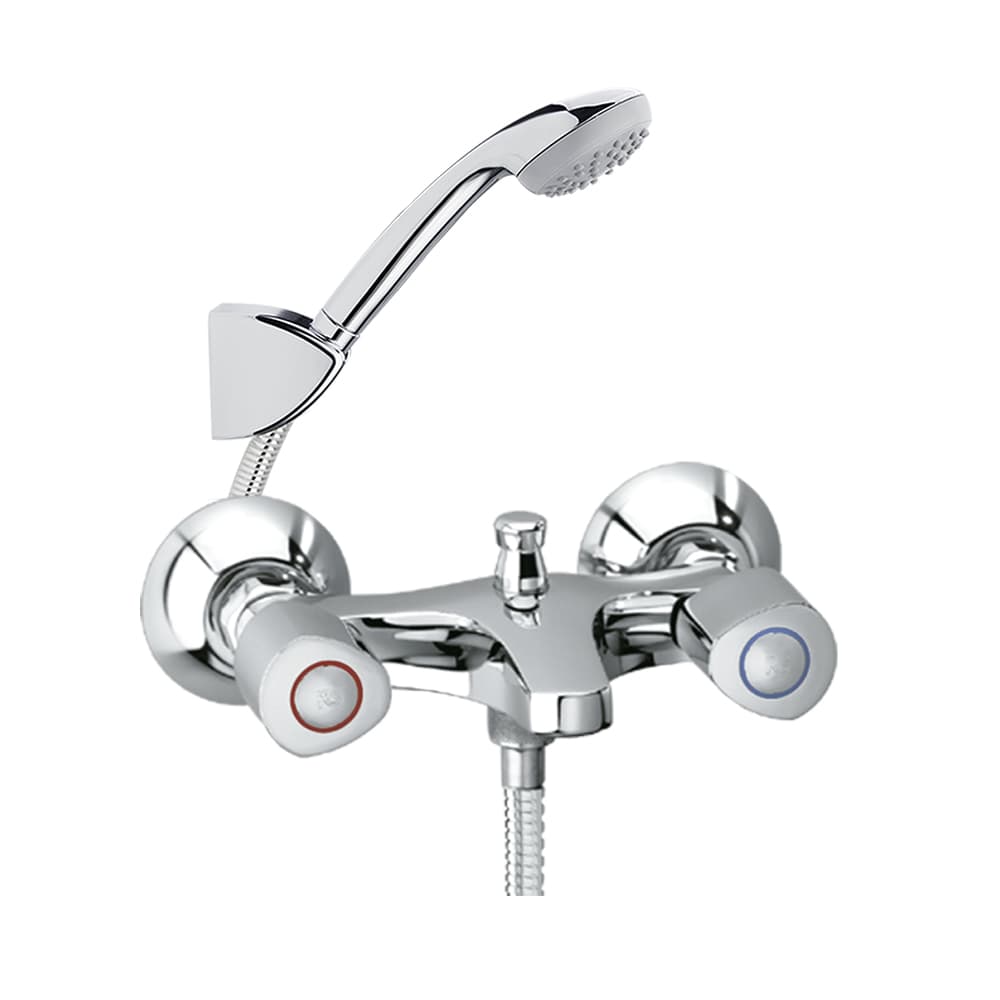 Eco, Zweigriff-Wannenfüll- und Brausebatterie mit Brauseset, Chrom