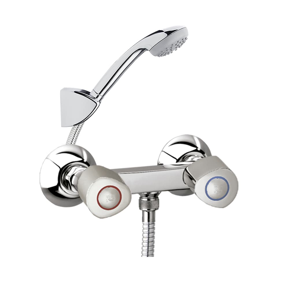 Eco, Zweigriff-Brausearmatur mit Brauseset, Chrom
