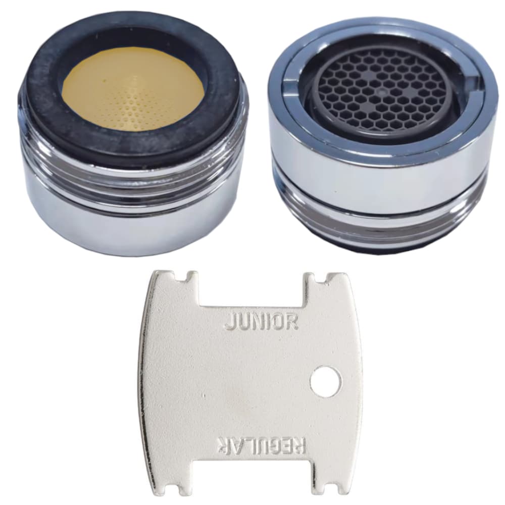 Accessoires, aérateur mâle M24 x 1 antivandalisme avec limiteur de débit 5L et clé, Chromé