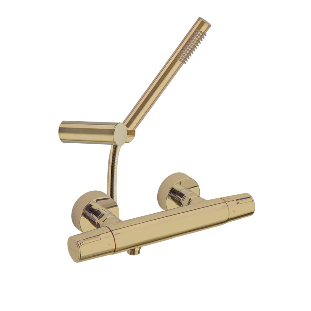 Tzar, Brause-Thermostat Gold gebürstet, mit Brauseset