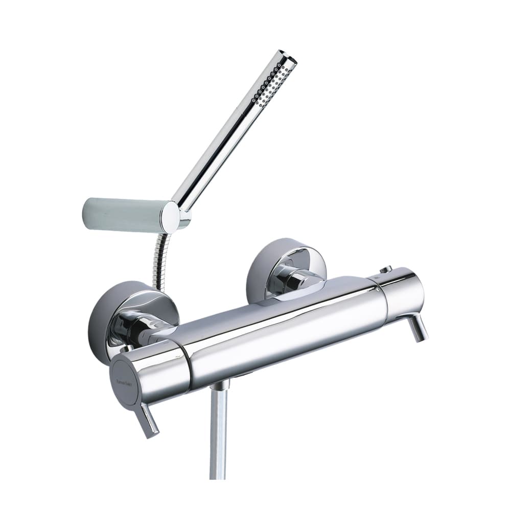 Drako, mitigeur thermostatique de douche avec ensemble de douche, Chromé